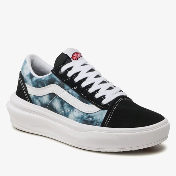 NEW Vans Old Skool Over Tie Dye Blue Black Platform Women’s Size 9.5 - Picture 2 of 8